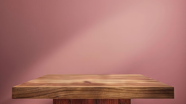 Empty or blank minimal wooden table counter podium background for product demonstration