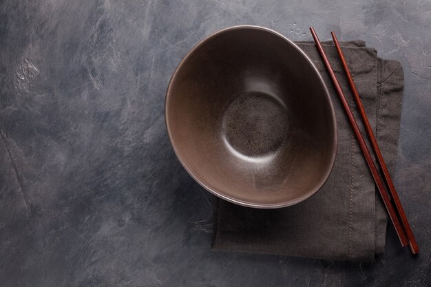 Empty bowl for Chinese noodles.