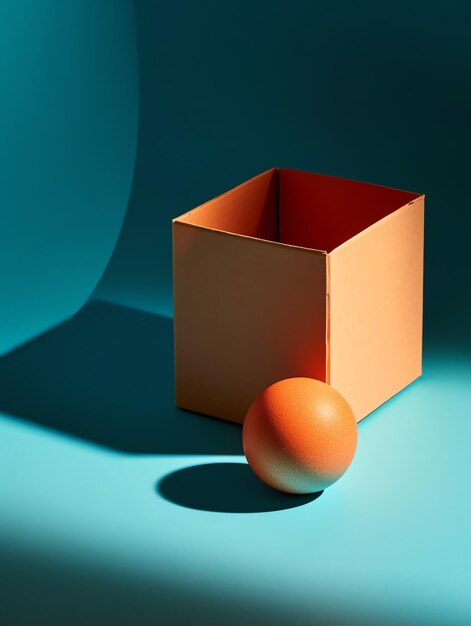 Empty box with orange ball on the front