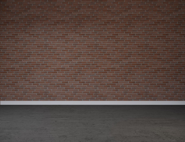 Empty Brick Wall Mockup, Empty room with wall and floor