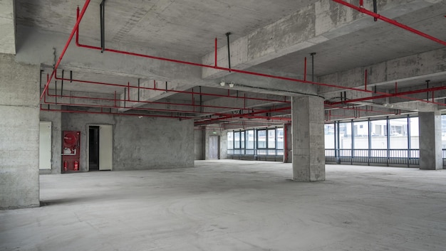 Photo empty business building building interior with exposed concrete