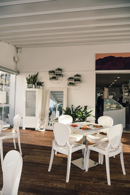 Empty cafe or bar interior daytime Coffee shop nobody indoor