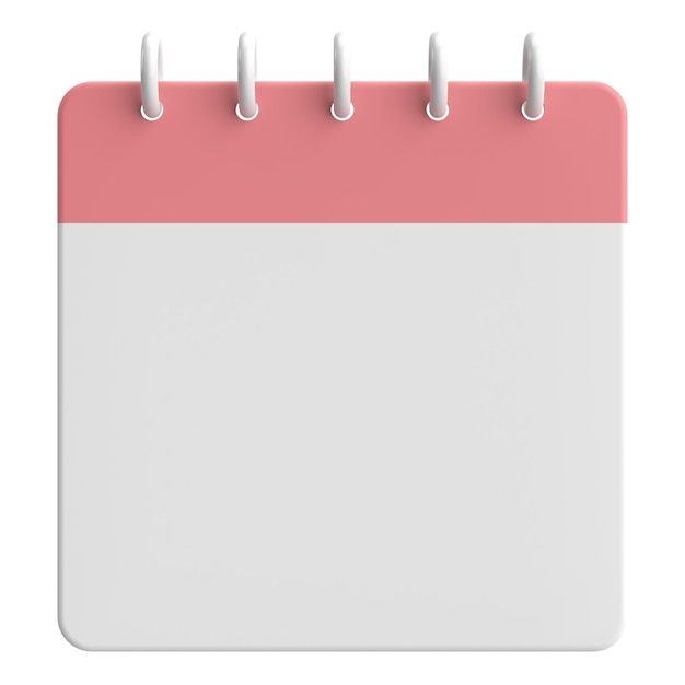 Empty calendar 3D calendar 3D illustration