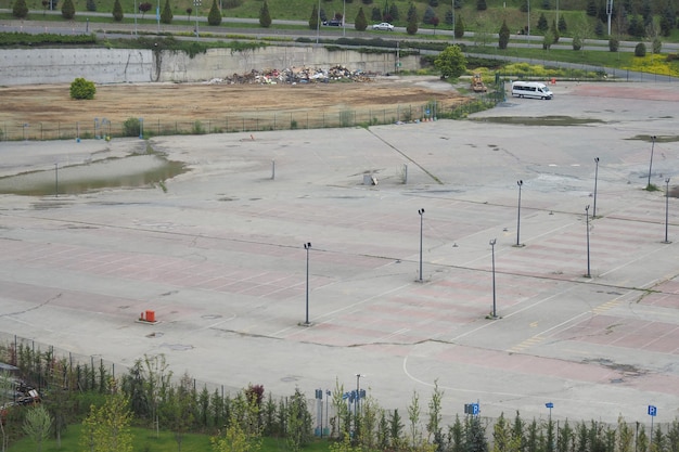 Empty car parking in turkey