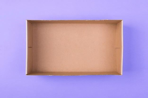 Photo empty cardboard paper box 