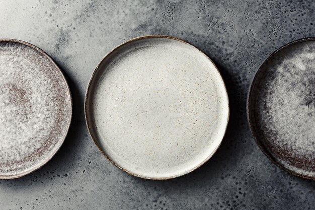 Empty ceramic plates