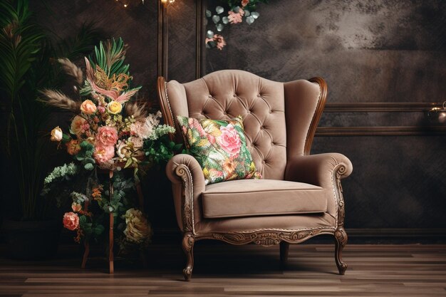 Empty chair decoration in living room interior