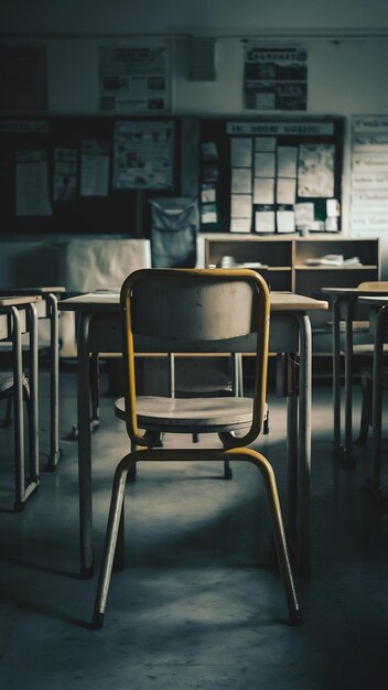 Photo empty chair in school