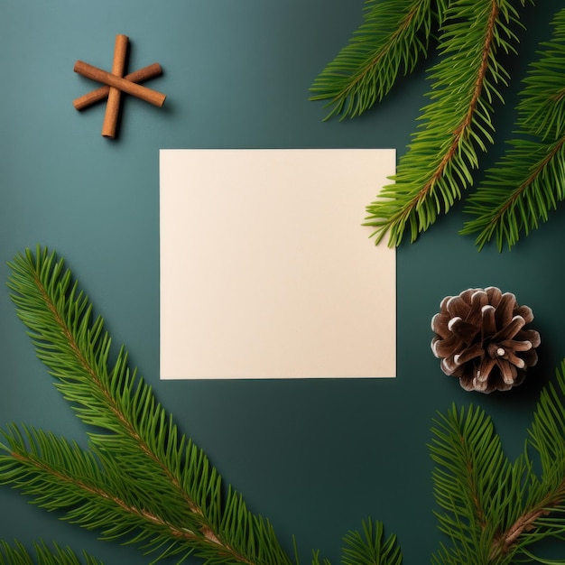 Empty Christmas card mockup Illustration AI Generative