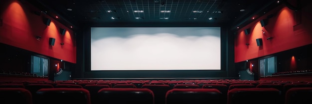 Photo empty cinema hall with big screen