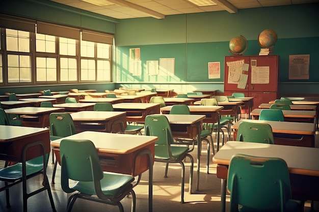 Empty classroom at school