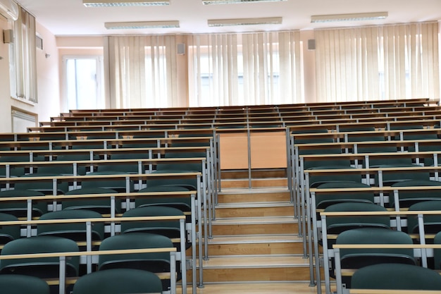 empty classroom university or collage back to school concept in coronavirus pandemic time