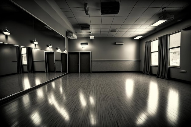 Empty clean dance or fitness room