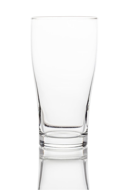 Empty clean drinking glass cup isolated on white space. With clipping path.