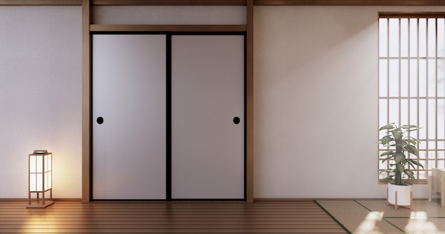 Empty - Clean modern room japanese style.3D rendering