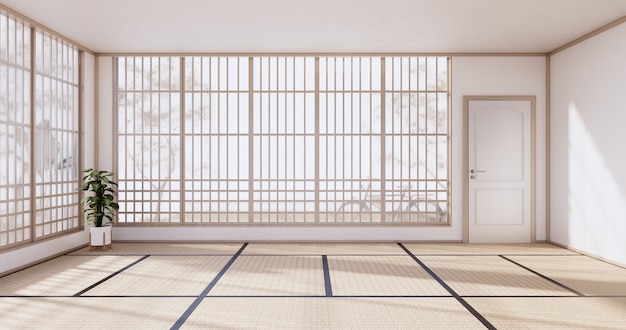 Empty - Clean modern room japanese style.3D rendering