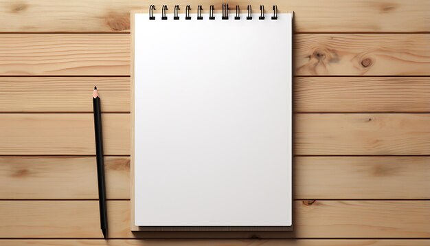 Empty clipboard mock up on wooden Simple white clip board blank