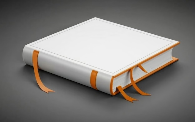 Empty closed white hardcover book