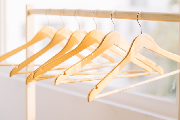 Empty clothes hanger at the store