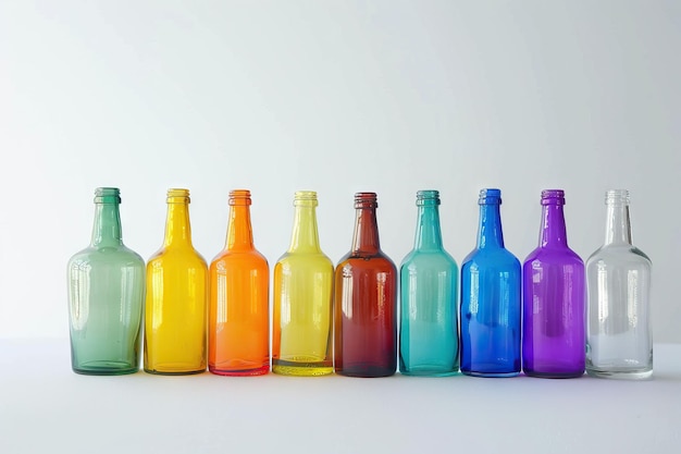 empty color bottles collection isolated