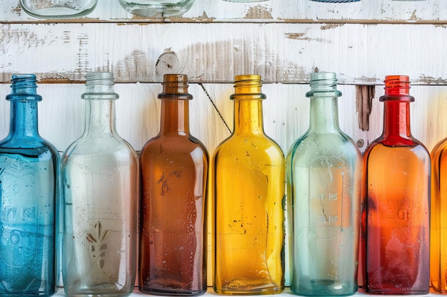 empty color bottles collection isolated