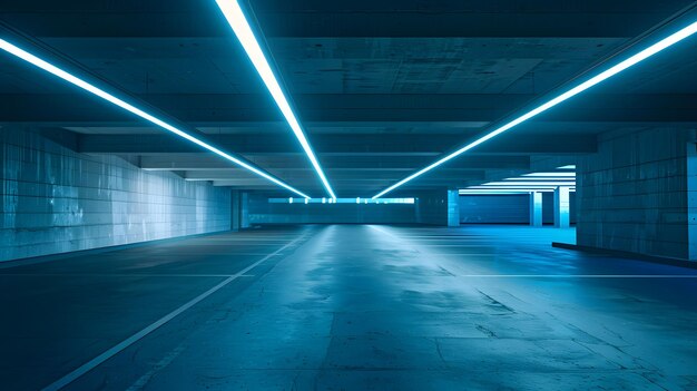 empty concrete road for parking lot to display with futuristic style Generative AI