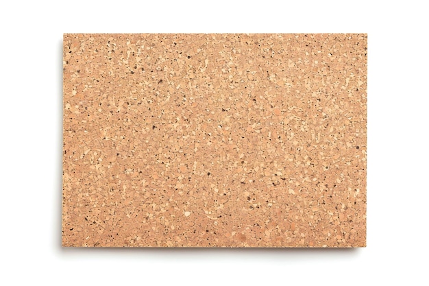 Photo empty cork board isolated on white background