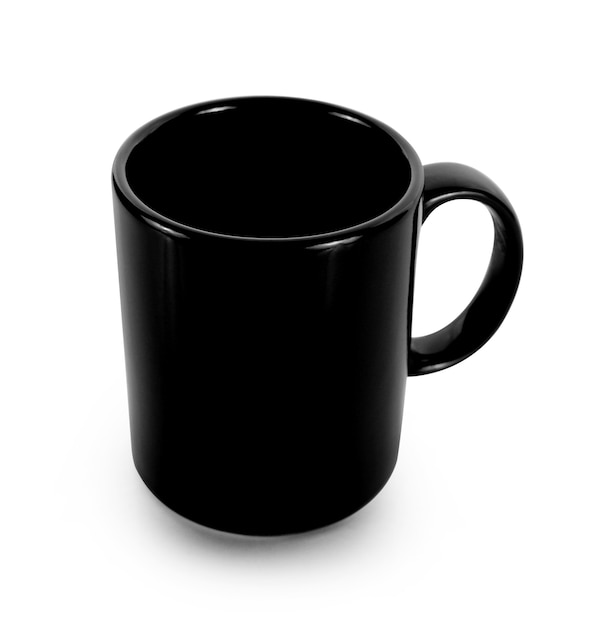 empty cup on white background