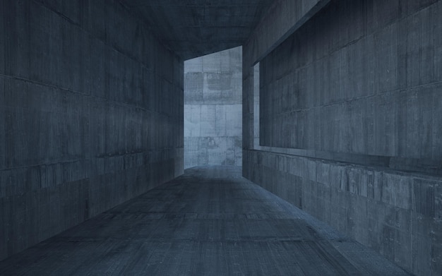 Empty dark abstract concrete room smooth interior Architectural background Night view