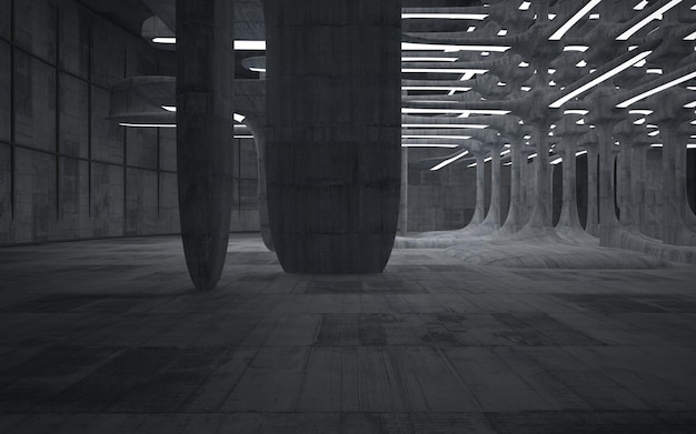 Empty dark abstract concrete smooth interior Architectural background 3D illustration and render