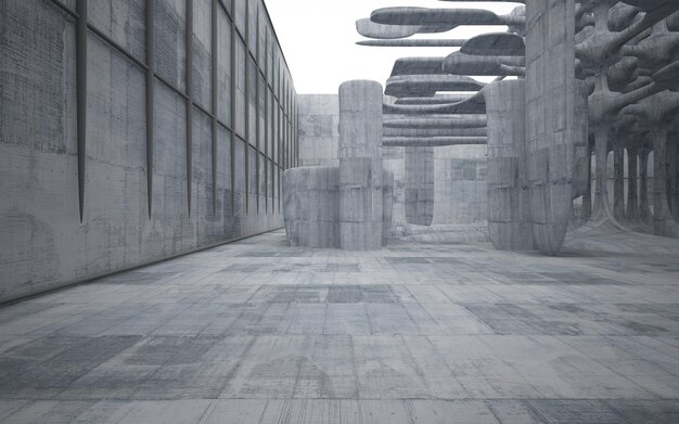 Empty dark abstract concrete smooth interior Architectural background 3D illustration and render