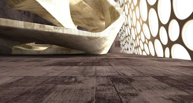 Empty dark abstract concrete smooth interior Architectural background 3D illustration