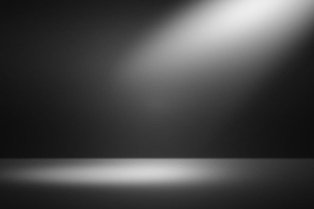 Empty dark photo studio with spotlight background