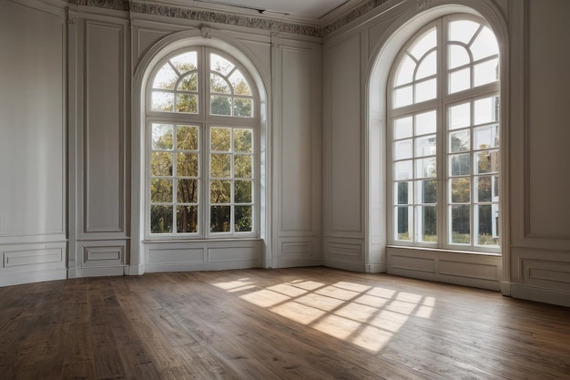 Empty Elegant Room with Sunlight