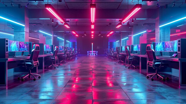 Photo empty esports gaming arena ready for competitions