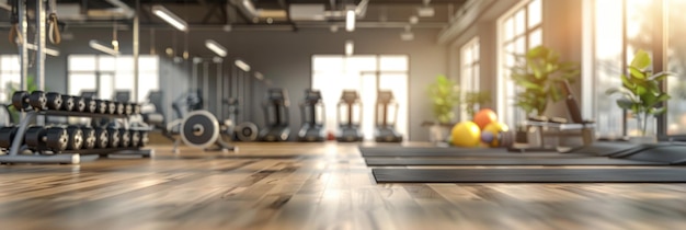 Empty Fitness Center with Exercise Machines