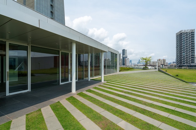 Empty floor and office building in financial center, Shenzhen, China