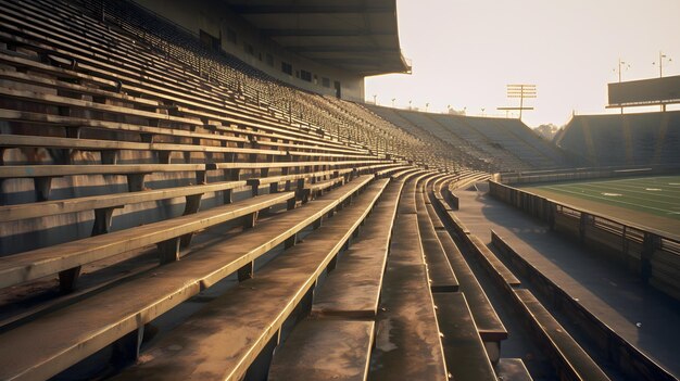 An empty football stadium