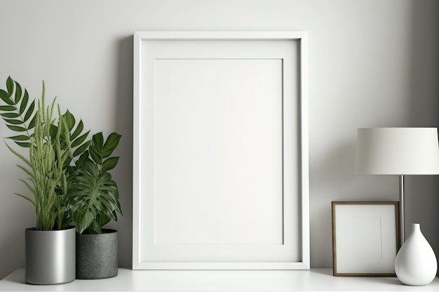 Empty frame Minimalism on the living room shelf horizontally