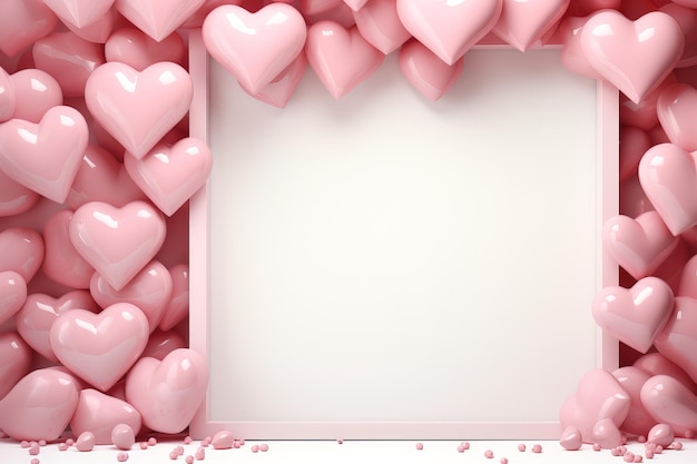 empty frame space blank with Valentines Theme background festival Valentines day generative ai