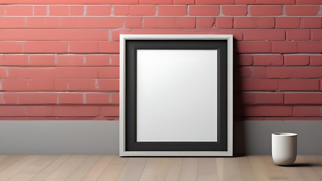 an empty frame on the wall in the room