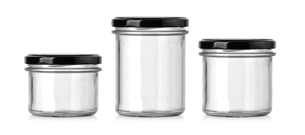 Empty glass jar isolated