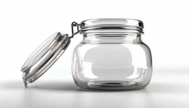 Empty Glass Jar with a Hinged Lid