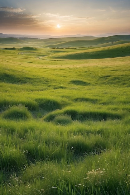 Photo empty grass field landscape grassland outdoors