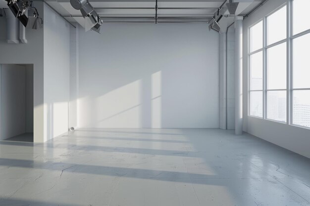 Empty gray color studio room background