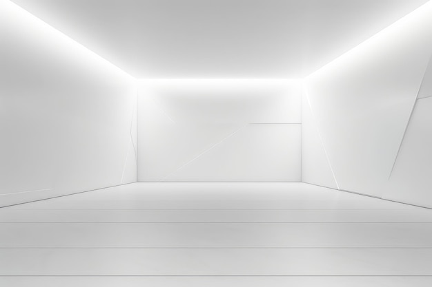 Empty Gray Wall Room interiors Studio generative ai