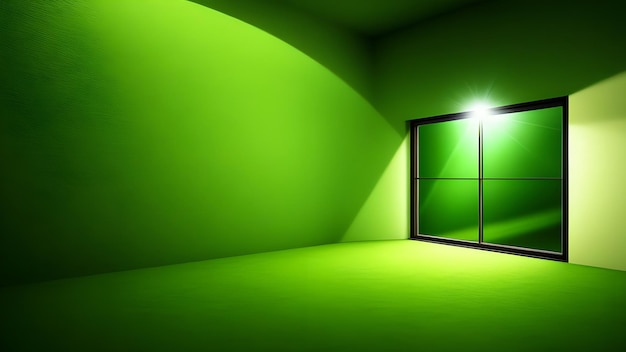 empty green room with window