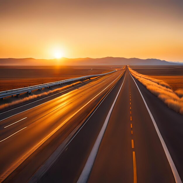 Empty Highway at Dusk