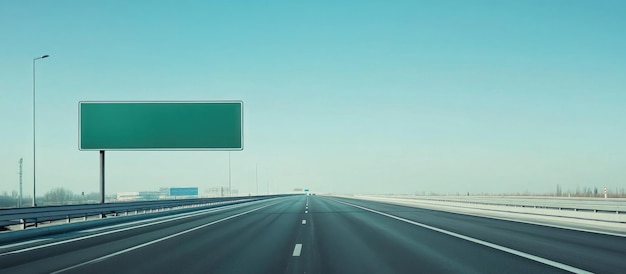 Photo empty highway with blank sign