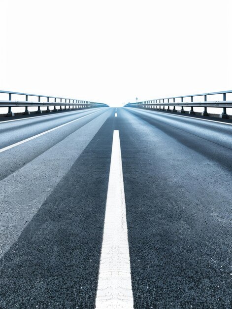 Photo empty highway with railing